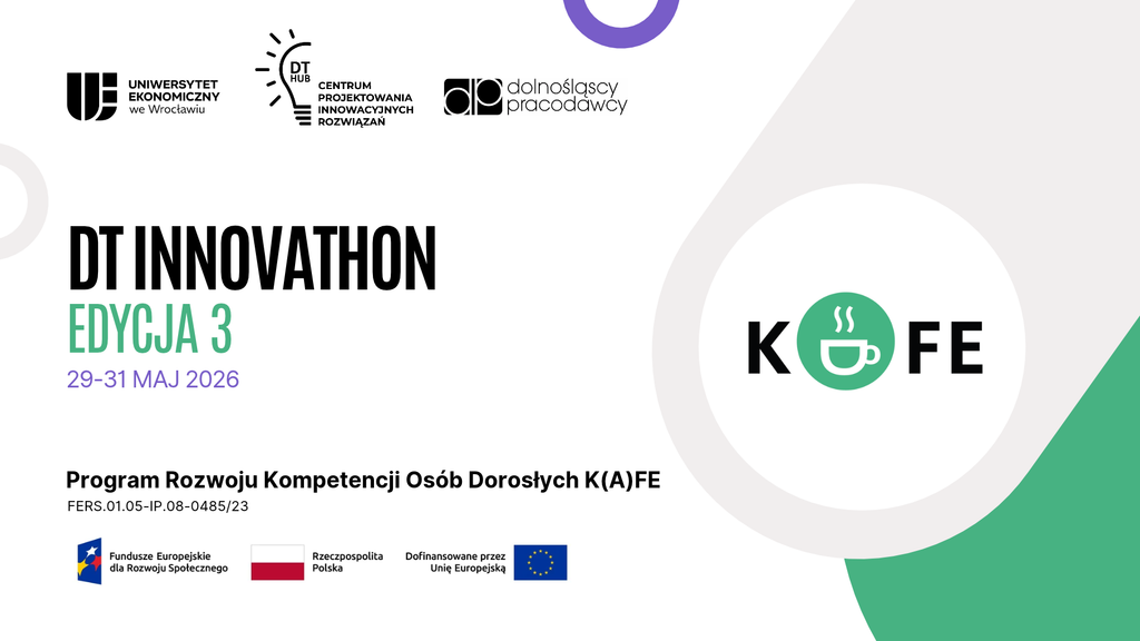 Grafika DT Innovathon, po kliknięciu znajduje się film do odtworzenia na YouTube z trzeciej edycji wydarzenia